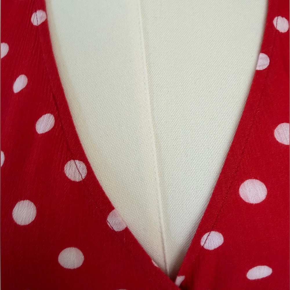 Divided H&M Red Asymmetrical Polka Dot Wrap Dress - Picture 11 of 16